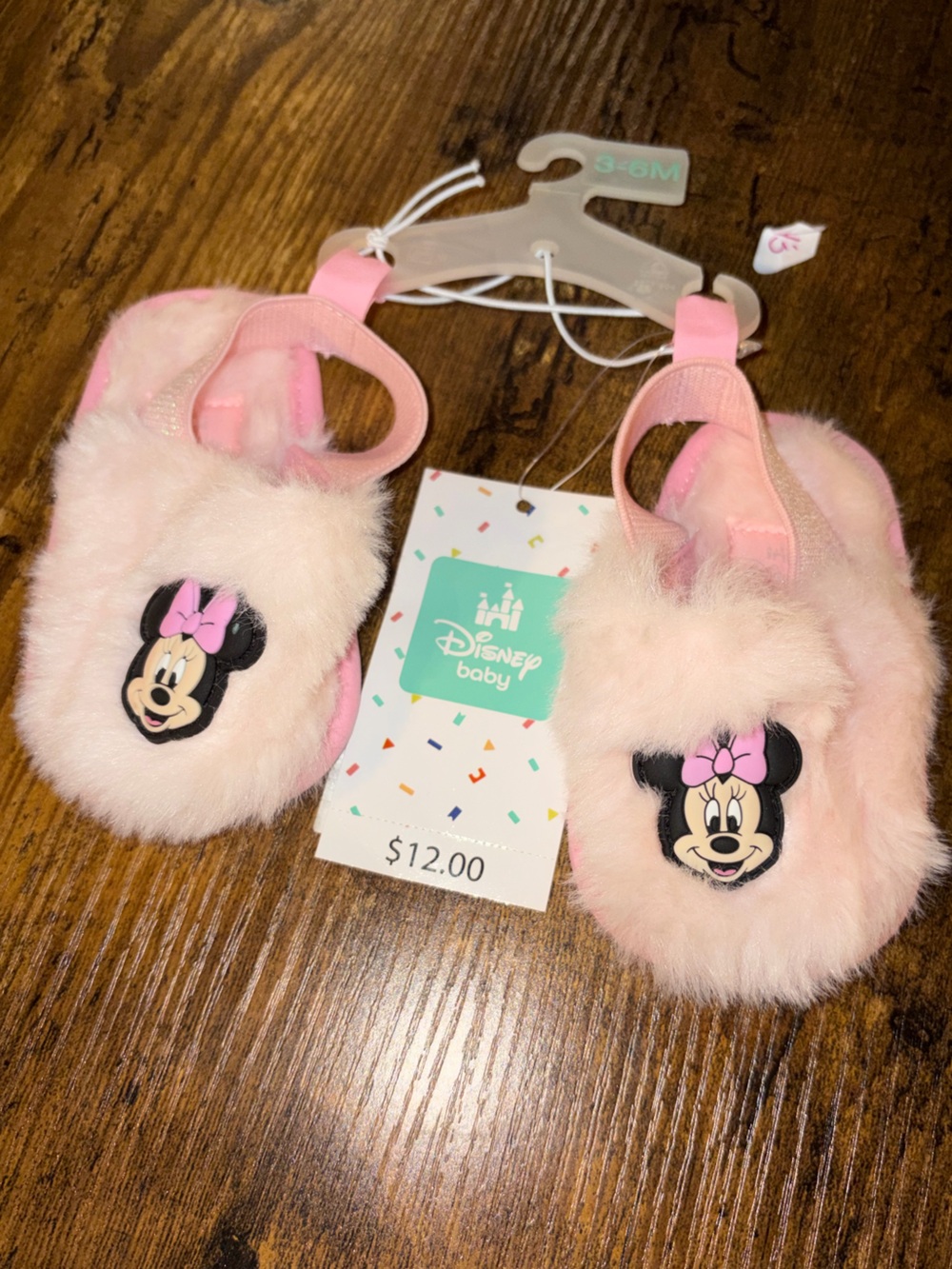 Disney Pink Minnie Mouse Faux-Fur Baby sandals